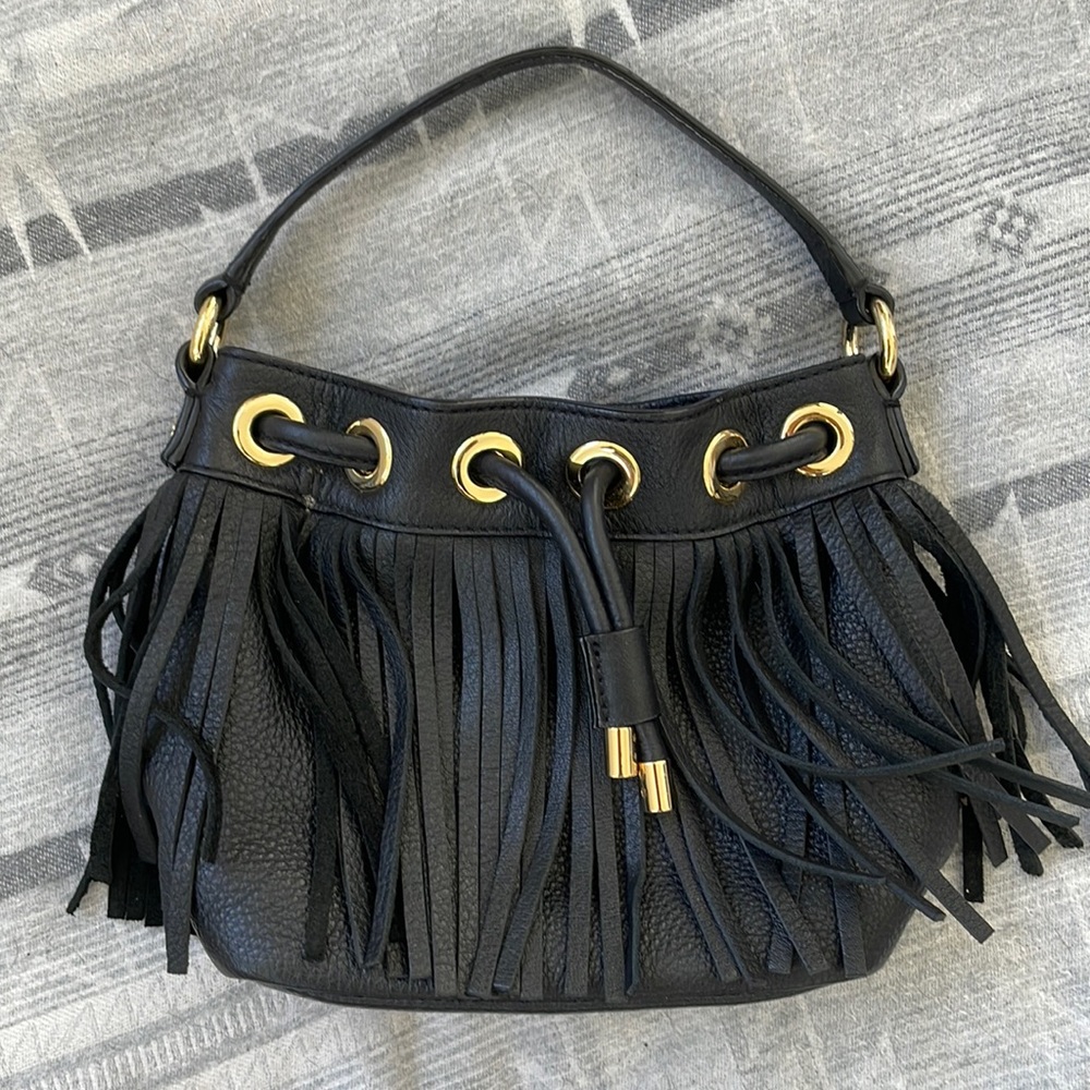 Milly Essex leather fringe draw sting mini bag! Excellent condition!
